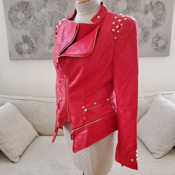 SX Honey Pot Faux Leather Studded Jacket sz Med - Picture 6 of 13